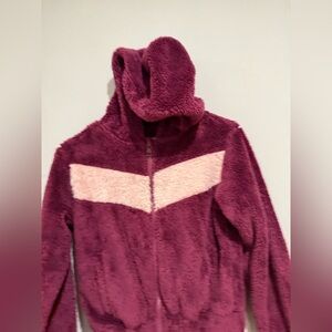 Madden Girl Fuchsia and Cream Fleece Jacket
